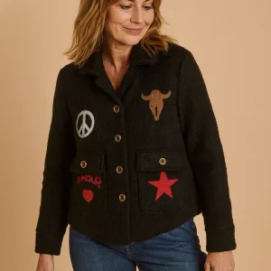 Veste Badges Amour & Attitude – Écussons Brodés – Poches – Jusqu'au 46 – Made in Italy