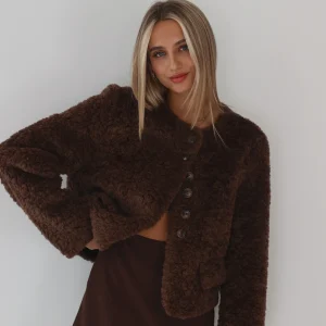 VESTE MIRELLE COL ROND - CHOCO