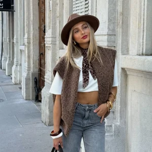 VESTE SANS MANCHES ABIE - CHOCO