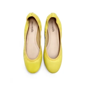 Ballerine con elastico in pelle giallo limone