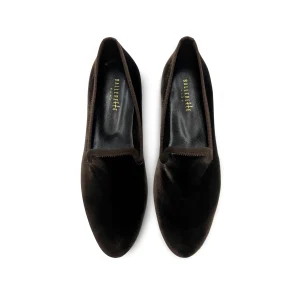 Slippers da donna marroni in velluto