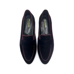 Mocassini donna eleganti in velluto bordeaux