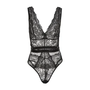 Body Noir Décolleté Dentelle
