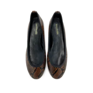 Ballerine in pelle stampa animalier marroni