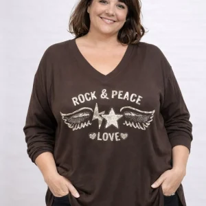 Pull Rock & Peace – 30% Angora Douceur – Oversize – Made in Italy Jusqu'au 52