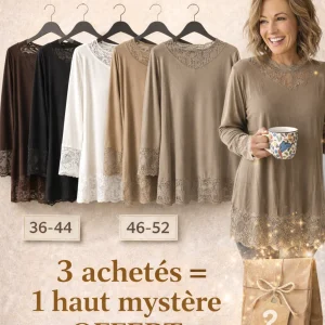 Rouleau Dentelle Col Femme Offre spéciale soldes: 1 haut OFFERT– Fluide & Confort 36-52