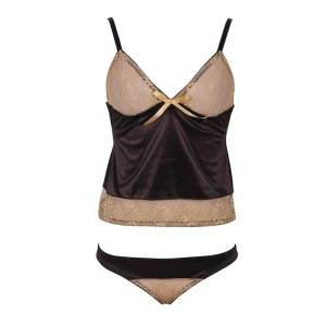 Crop Top Dentelle Beige