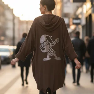 Veste Snoopy Dab Attitude – Oversize Capuche – Strass Dos – Made in Italy 36-56