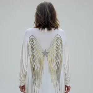 Pull Angélina Ailes Dorées – Paillettes Dos – Made in Italy 36-50