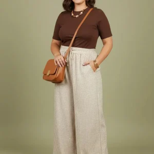 Pantalon Week-End Chic Vichy – 100% Coton Doux – Made in Italy 38-48