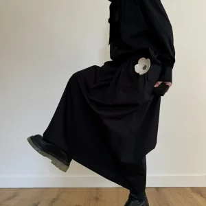 Jupe « AMBRE » popeline de coton noire