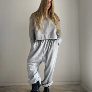 Sweat-shirt coton gris