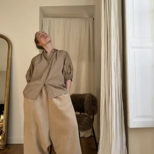 Pantalon « GASTON » tissu sherpa beige