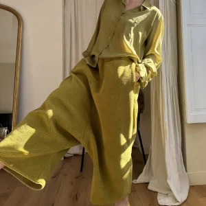 Pantalon « GASTON » tissu sherpa vert