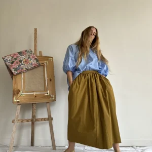 Jupe « AMBRE » coton terre d’ombre