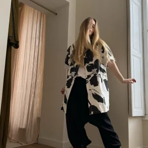 Veste « CLAUDE » soie à fleurs