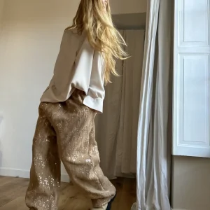 Pantalon « JO » lainage à sequins