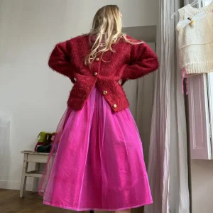 Veste Bomber « JANO » lainage bouclette framboise