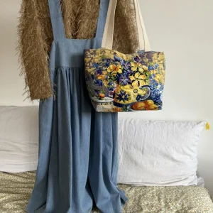 Tote bag « CLAUDETTE » tapisserie canevas