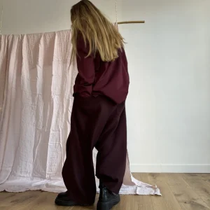 Pantalon « GASTON » crêpe Lie de Vin