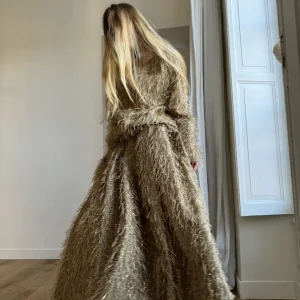 Jupe « MICHELLE » tissu scintillant bronze