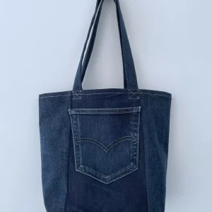 Mini cabas en jean foncé