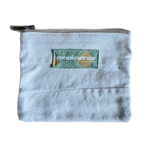 Porte-monnaie blanc ~ zip beige