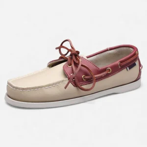 Mocassins Homme Bateau en Cuir Beige