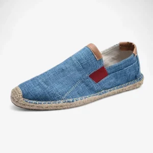 Mocassins Homme Estivaux en Toile Bleu Marine