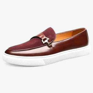 Mocassins Homme Bordeaux Vernis