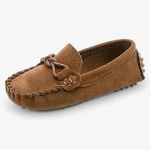 Mocassins Enfant en Cuir Marron Souple