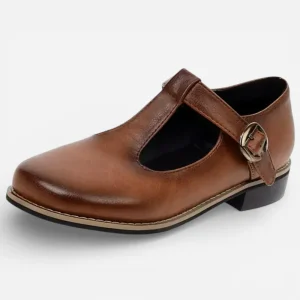 Mocassins Marron Femme à Sangle