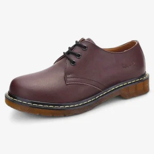 Mocassins Unisexe en Cuir Marron Plateforme