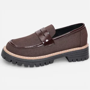 Mocassins Marron Femme Plateforme Penny Loafer