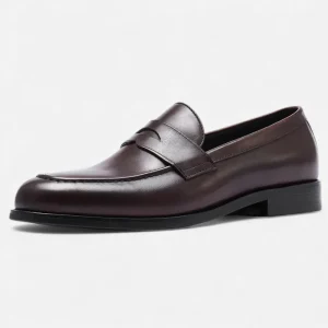 Mocassins Homme Penny Loafer en Cuir de Vache Marron