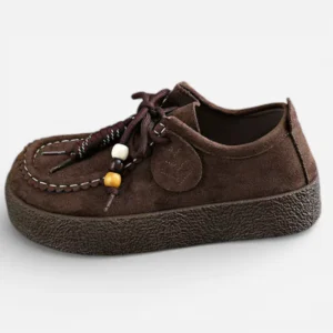 Mocassins Femme Derby Marron Foncé