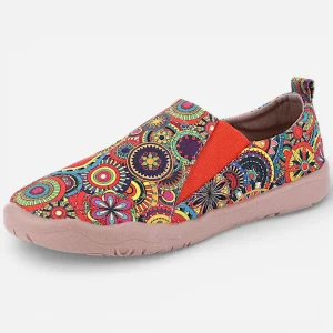 Mocassins Femme en Toile Multicolore Slip-On