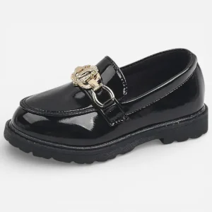 Mocassins Enfant en Cuir Verni Noir