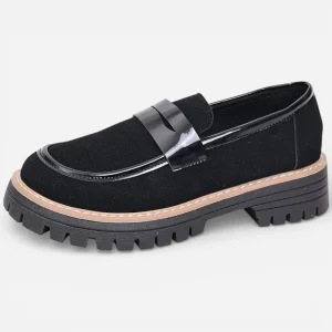 Mocassins Noirs Femme Plateforme Penny Loafer