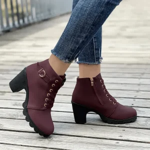 Bottines à talons pour femme – Des chaussures élégantes en daim pour le quotidien