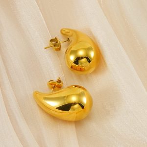 Boucles d'oreilles goutte métal sculpté ultra-tendance forme organique - Collection exclusive Max for Me éclat assumé