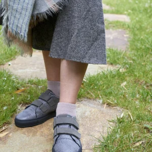 Basket Orthopédique Femme ADOUR Grise Imprimé Fleurs