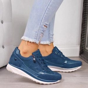 Chaussures de marche orthopédiques avec soutien de la voûte plantaire - Baskets confortables à bascule et fermeture éclair latérale faciles à enfiler