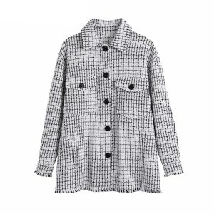 Chemise A Carreaux Noire Femme Vintage