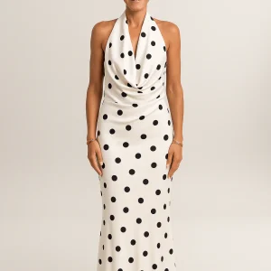 Chloé™ | Robe Longue à Pois Noirs