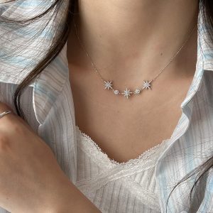 Collier étoiles argent S925 strass constellation lumière éternelle MAX FOR ME