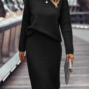 Ensemble pull et jupe tricot - Élégance coordonnée - MAX FOR ME
