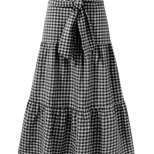 Jupe année 60 carreaux noir et blanc