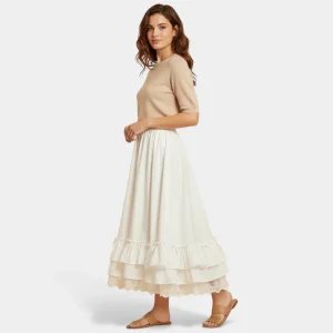 Jupe douce blanche nœud