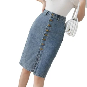 Jupe En Jean Taille Haute Vintage